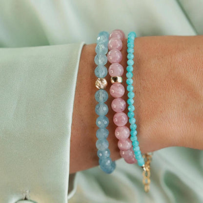 Madagascar Rose Quartz Bracelet - 14K