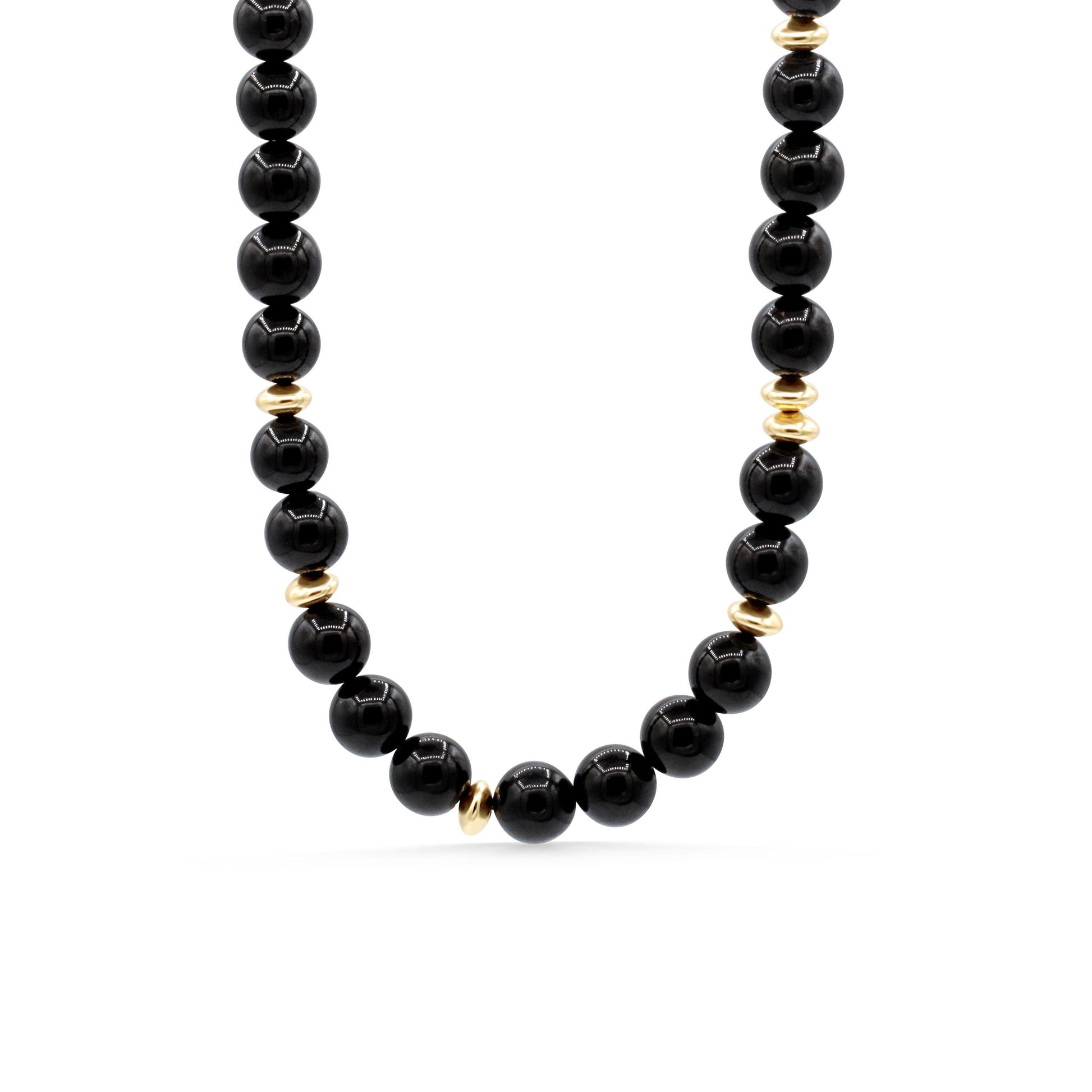 Black Tourmaline Necklace | Beaded Black Tourmaline gemstone necklace | Genuine Black Tourmaline necklace | large Black Tourmaline necklace