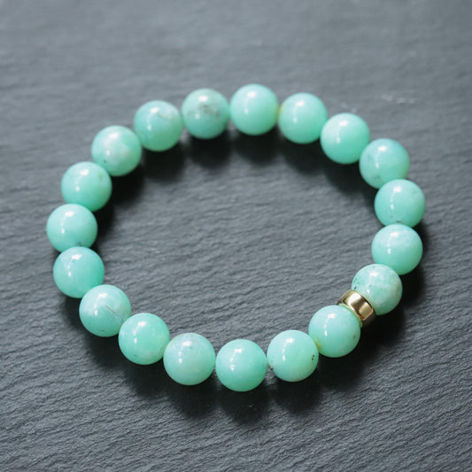 14K GOLD Chrysoprase Bracelet | beaded chrysoprase jewelry | [EBCM1100] Green Chrysoprase jewelry | Chrysoprase bracelet | chrysoprase
