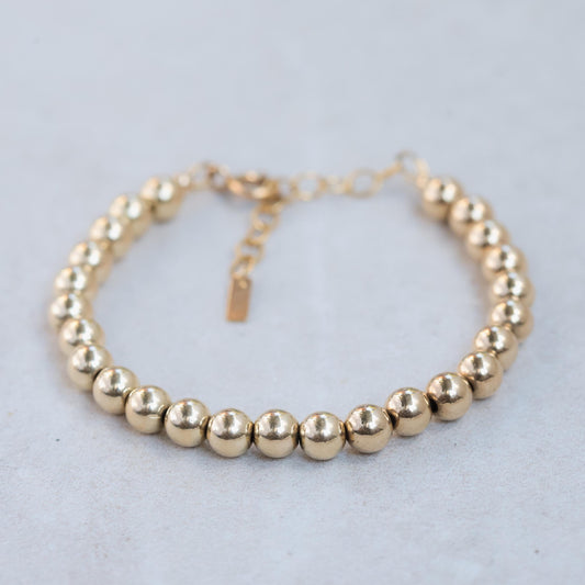Gold Filled Beaded Ball Bracelet 6mm