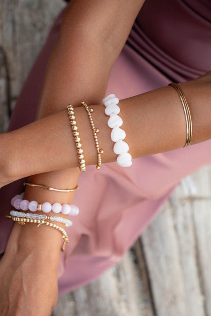 Gold Filled Beaded Ball Bracelet 3mm, Gold filled stacking , [] 14k Yellow Gold Filled Layering Jewelry, Stacking Stretch Bracelets