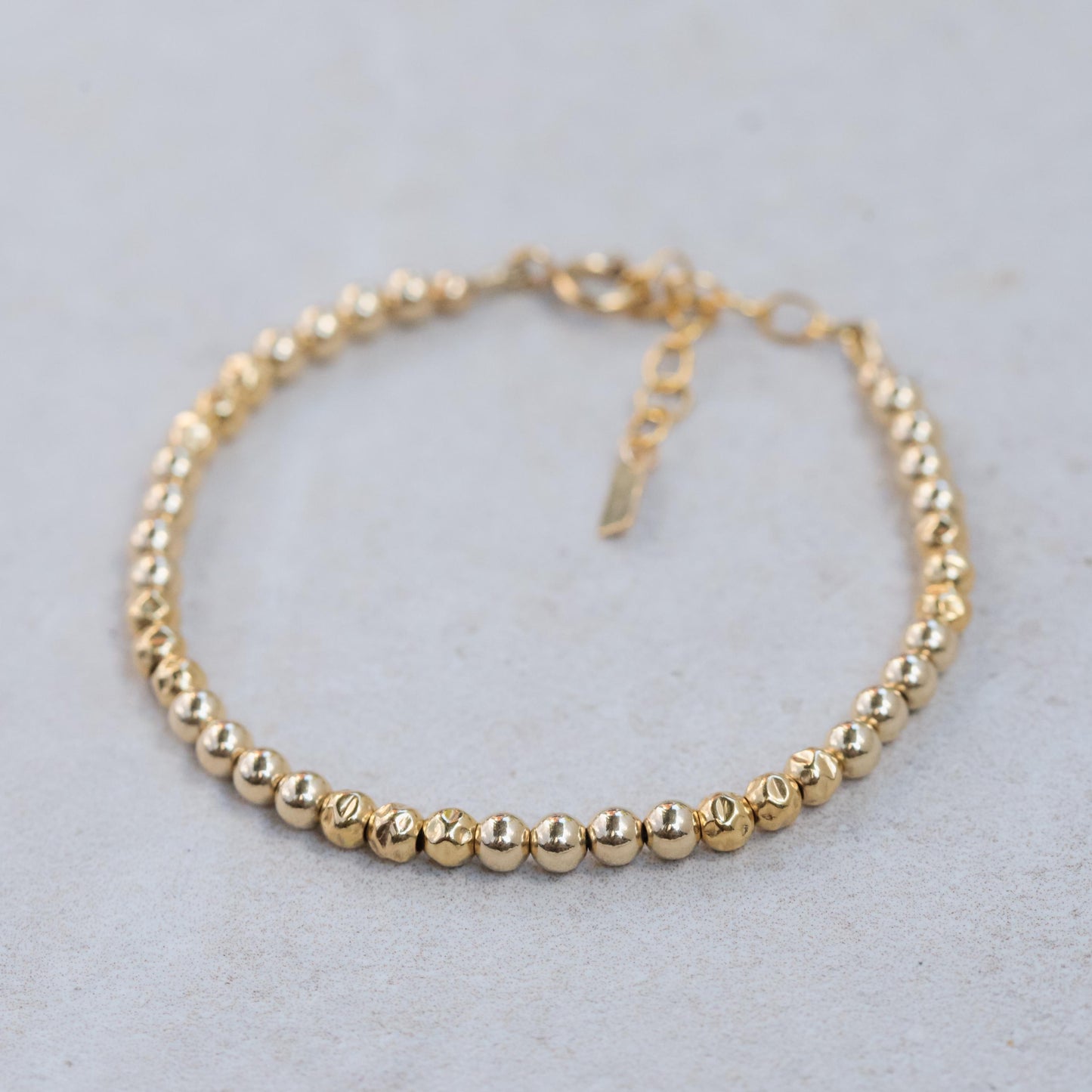 Gold Filled Beaded Ball Bracelet 4mm, Gold filled stacking , [] 14k Yellow Gold Filled Layering Jewelry, Stacking Stretch Bracelets