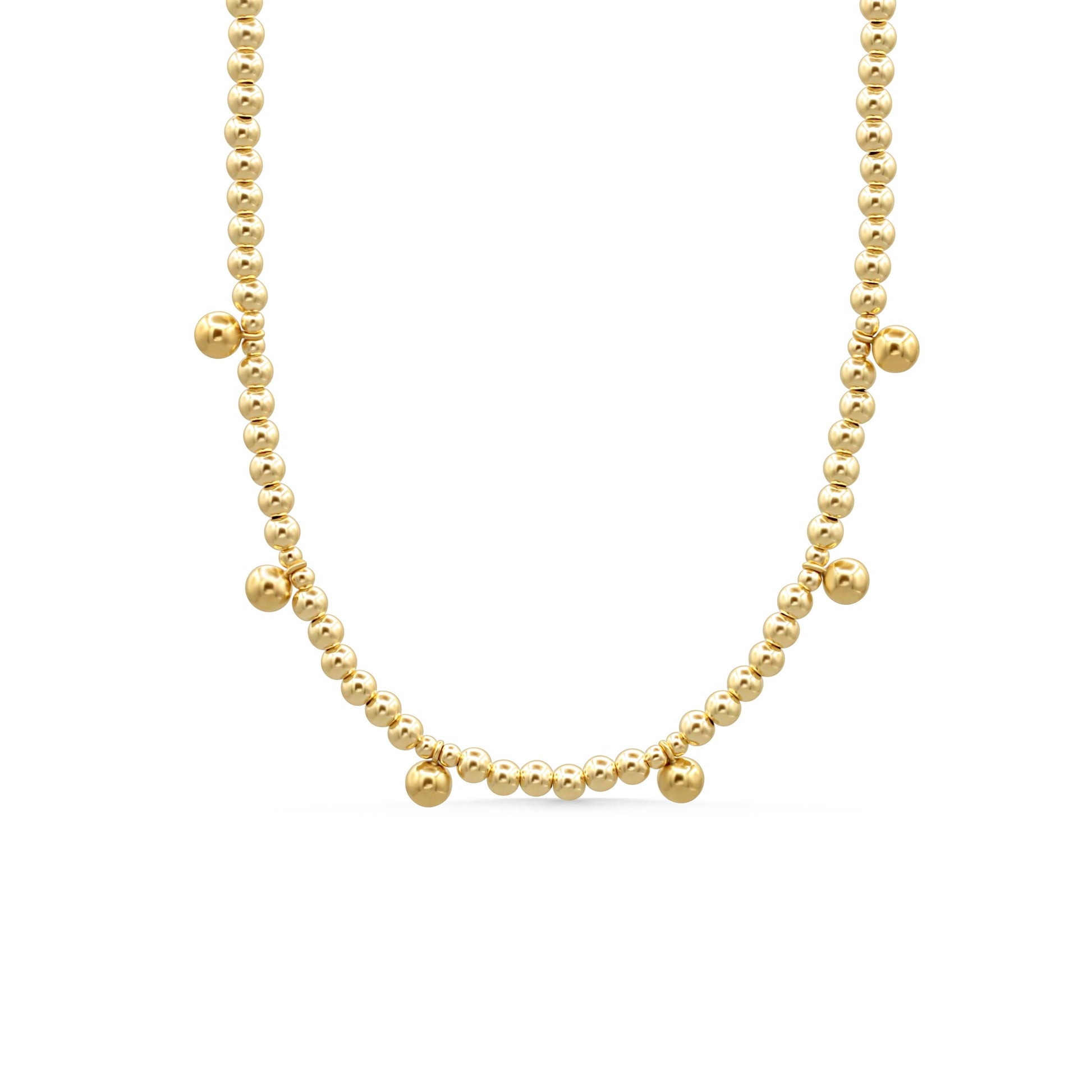 14k Gold Filled Necklace 3mm, Gold Choker, Layering Necklace, Beaded gold filled necklace | 3mm gold filled beaded necklace