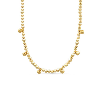 14k Gold Filled Necklace 3mm, Gold Choker, Layering Necklace, Beaded gold filled necklace | 3mm gold filled beaded necklace