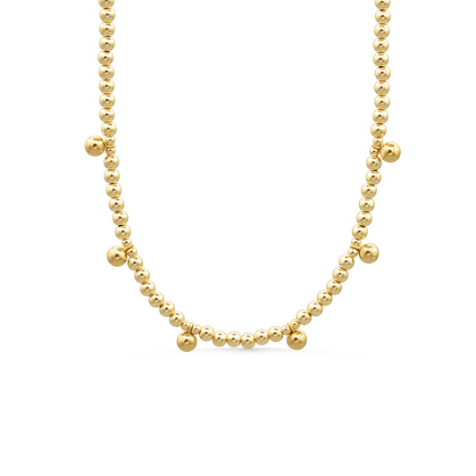 14k Gold Filled Necklace 3mm, Gold Choker, Layering Necklace, Beaded gold filled necklace | 3mm gold filled beaded necklace