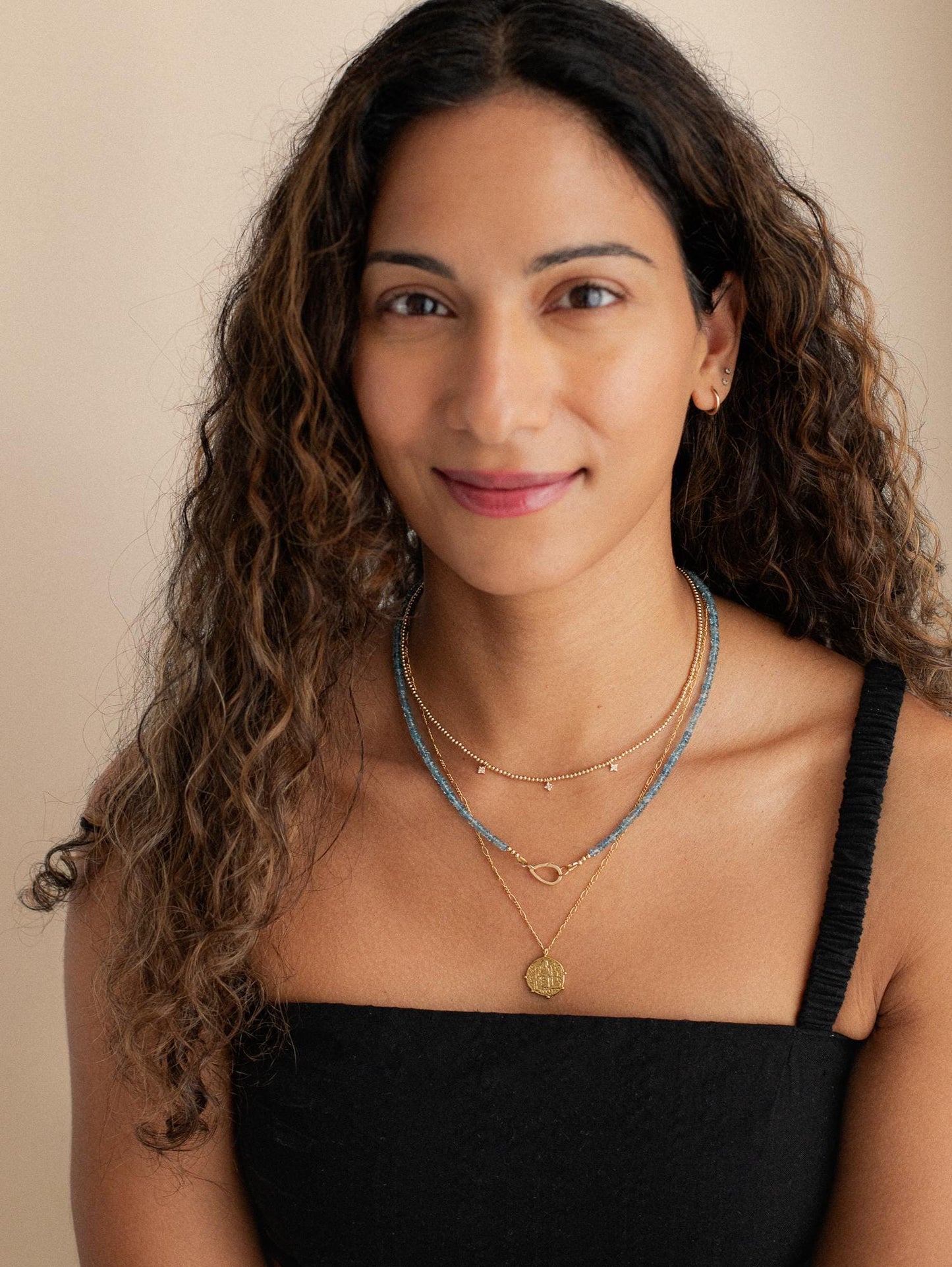 Labradorite carabiner necklace | beaded labradorite necklace | [ENLP1465] AAA labradorite necklace | gold labradorite necklace | labradorite