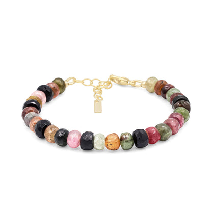 Tourmaline bracelet | dainty tourmaline | faceted pear mixed tourmaline [EBMP1354] |tourmaline bracelet | faceted pearl tourmaline bracelet