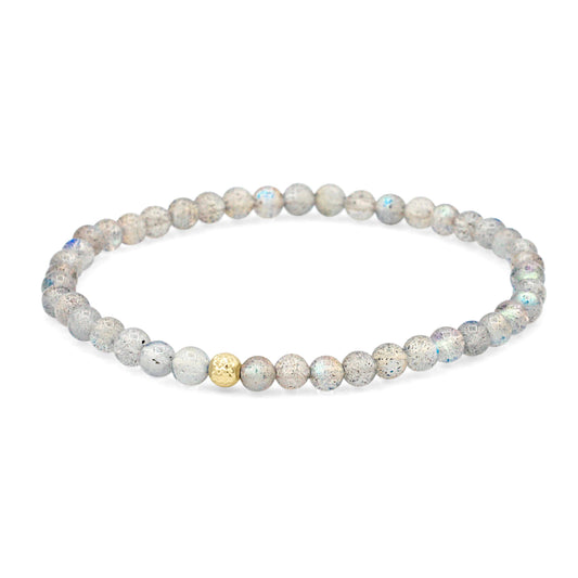 14K GOLD Labradorite Bracelet, Beaded labradorite | [EBLM1570] Elastic Stacking Jewelry, flashy labradorite Bead | labradorite *BSS *G