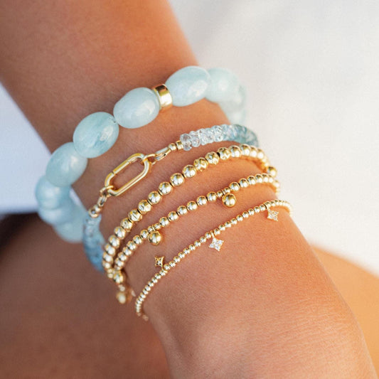 Santa Maria Aquamarine Carabiner Bracelet - 14K