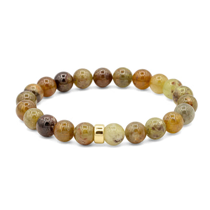14K GOLD Green Garnet Bracelet - January Birthday Gift, Garnet8mm bracelet, [EBGM1106] 14K gold Garnet Jewelry, green garnet
