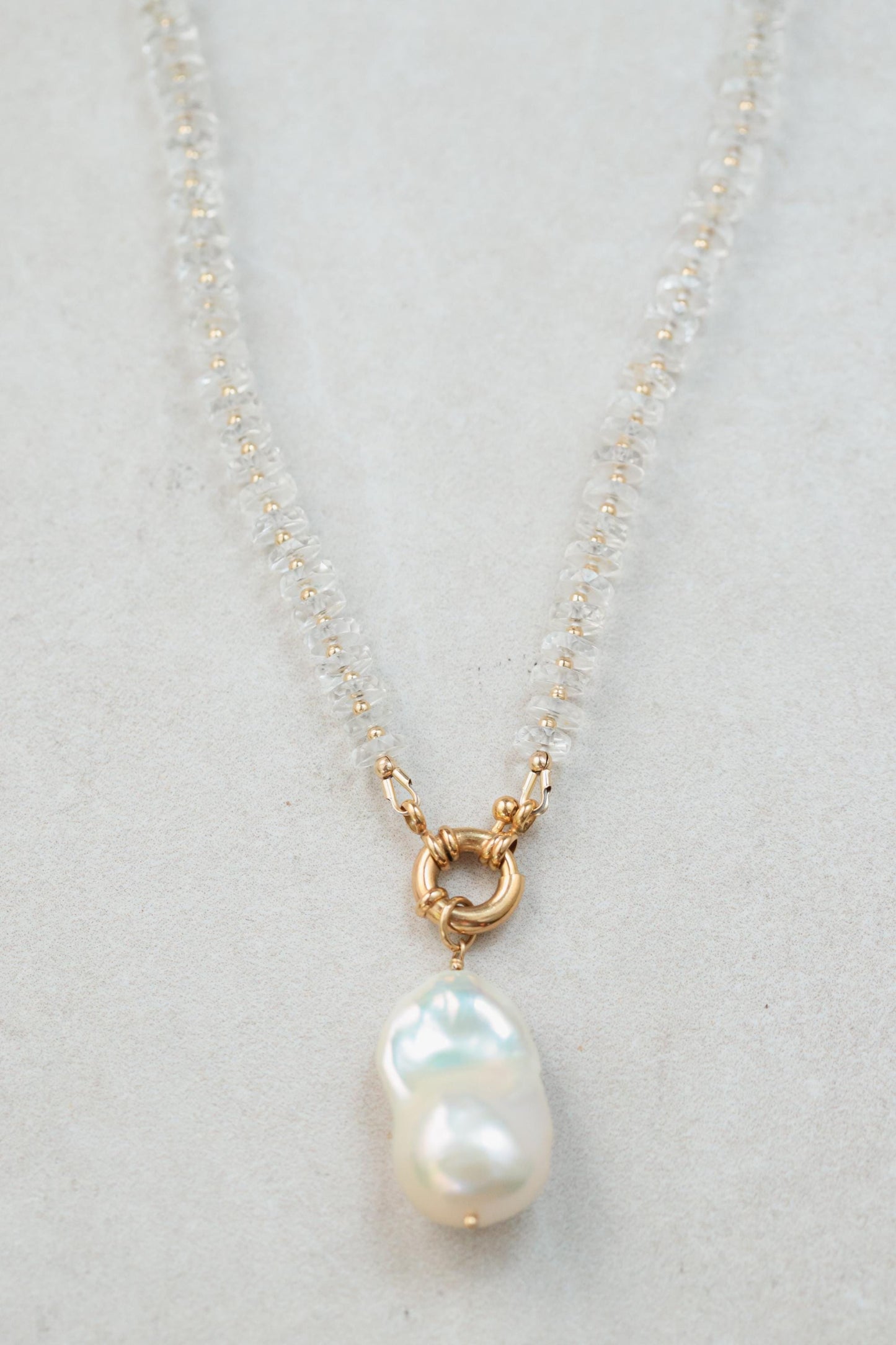 Baroque pearl + quartz necklace | clear quartz Necklace, clear quartz necklace, clear quartz necklace quartz necklace | clear quartz