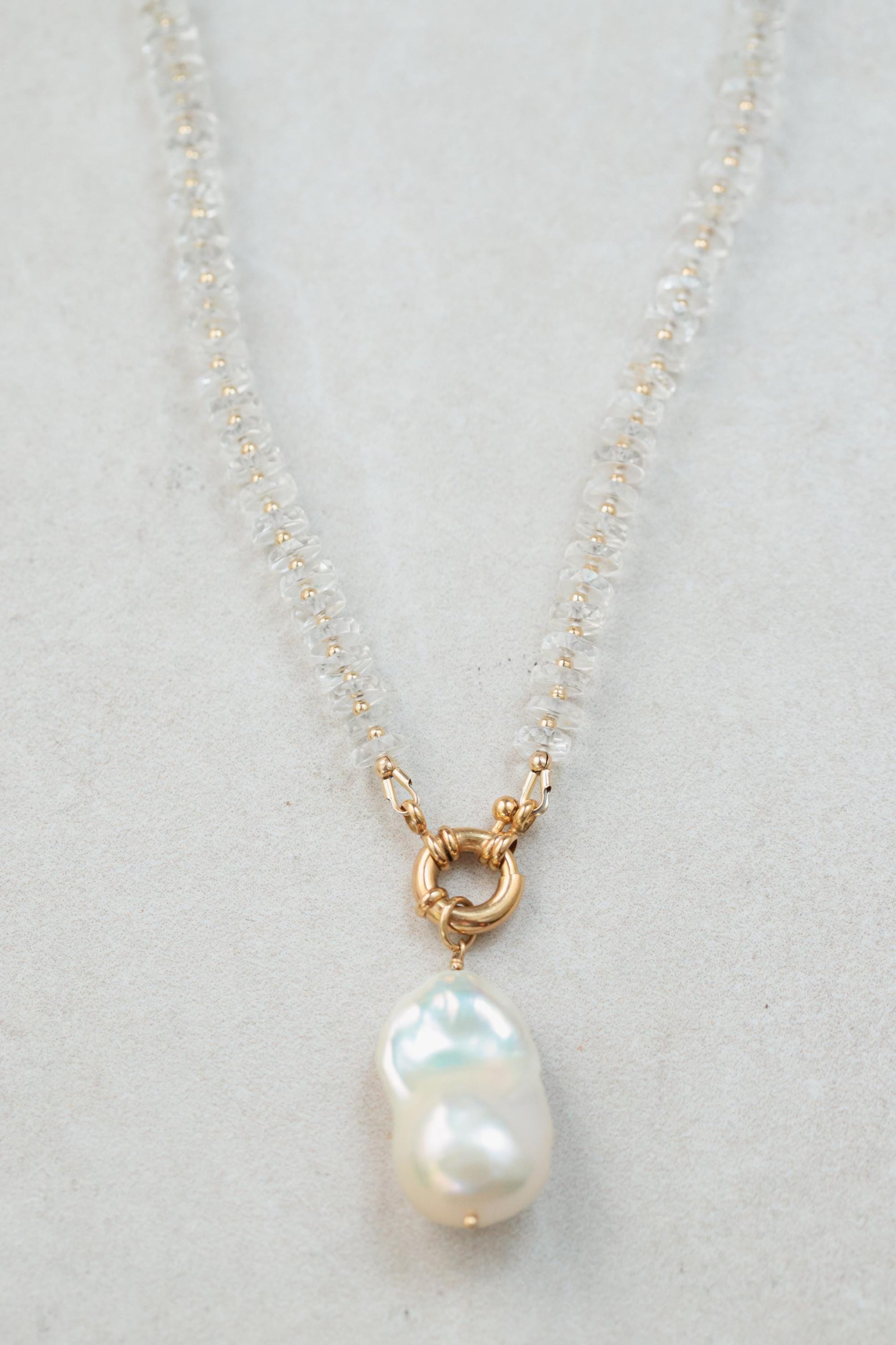 Baroque pearl + quartz necklace | clear quartz Necklace, clear quartz necklace, clear quartz necklace quartz necklace | clear quartz