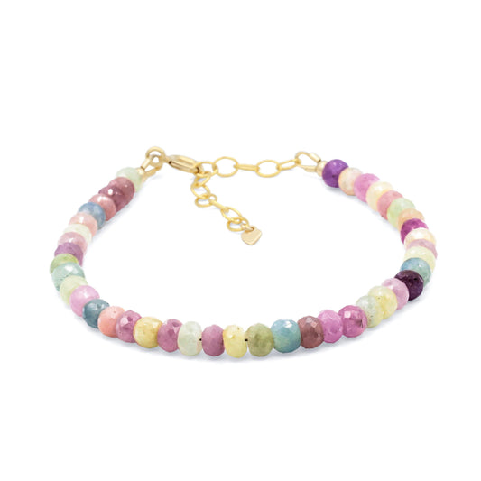 Multi Sapphire Bracelet- dainty light sapphire gemstone Bracelet Precious Bracelet-Multi Bracelet-Gemstone Jewelry-Yellow