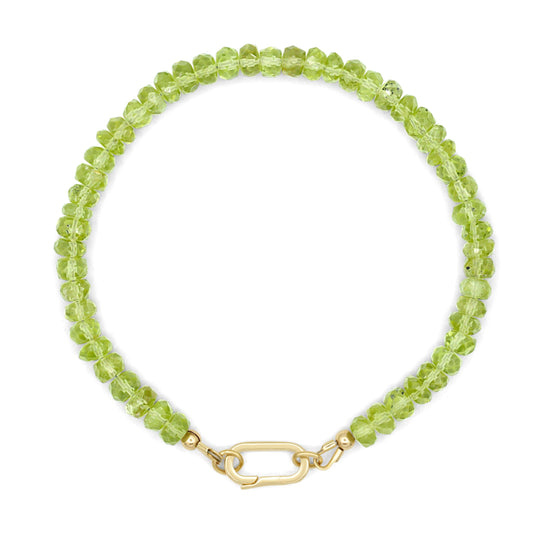 Peridot carabiner bracelet