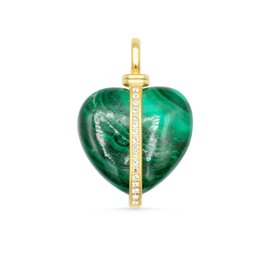 Lapis Necklace with White Topaz Heart