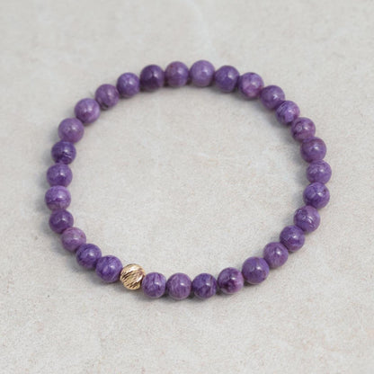 Charoite Bracelet 6mm - 14K