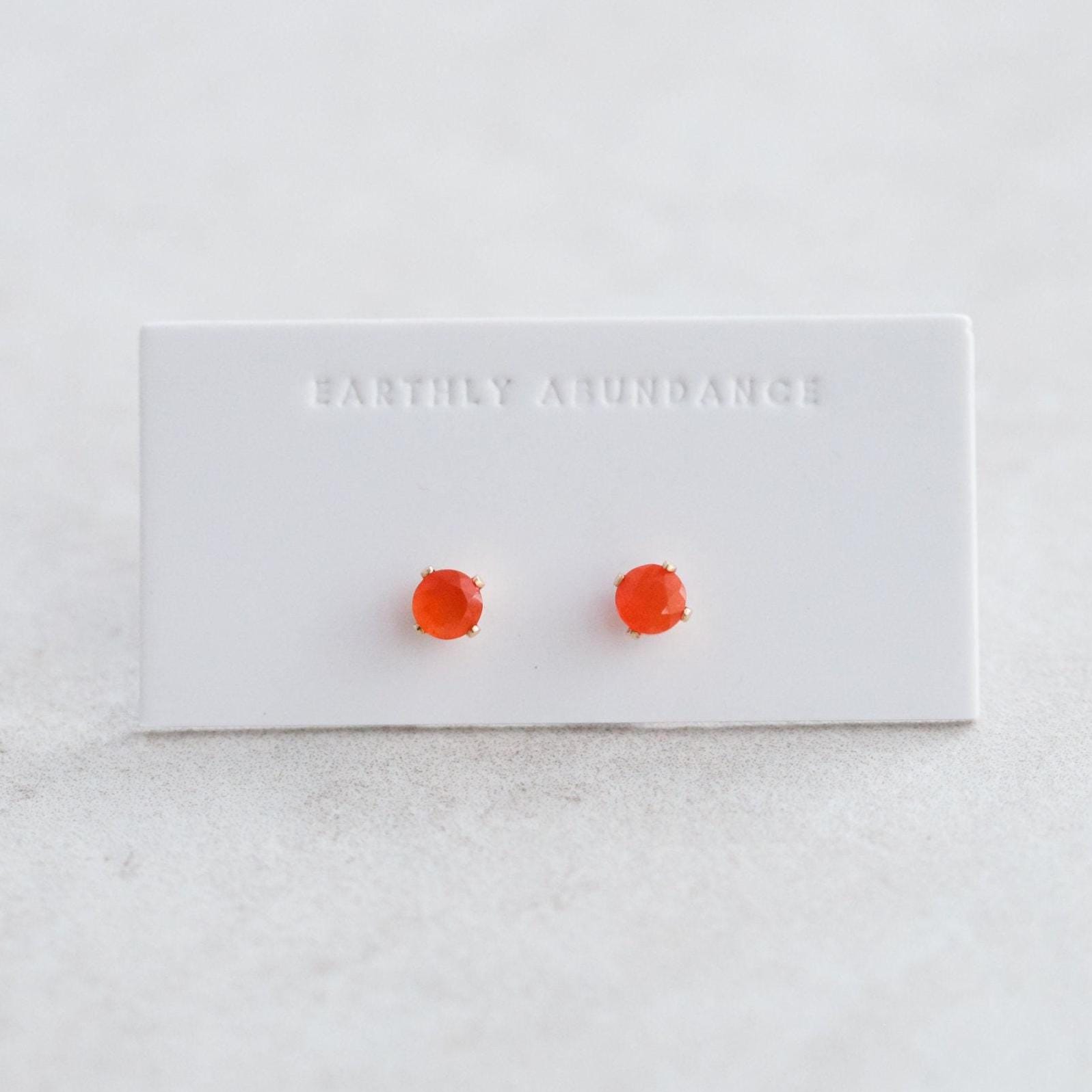 14K GOLD carnelian earring, gemstone stud carnelian earrings [EECP1241], gold gemstone studs, carnelian earrings, carnelian