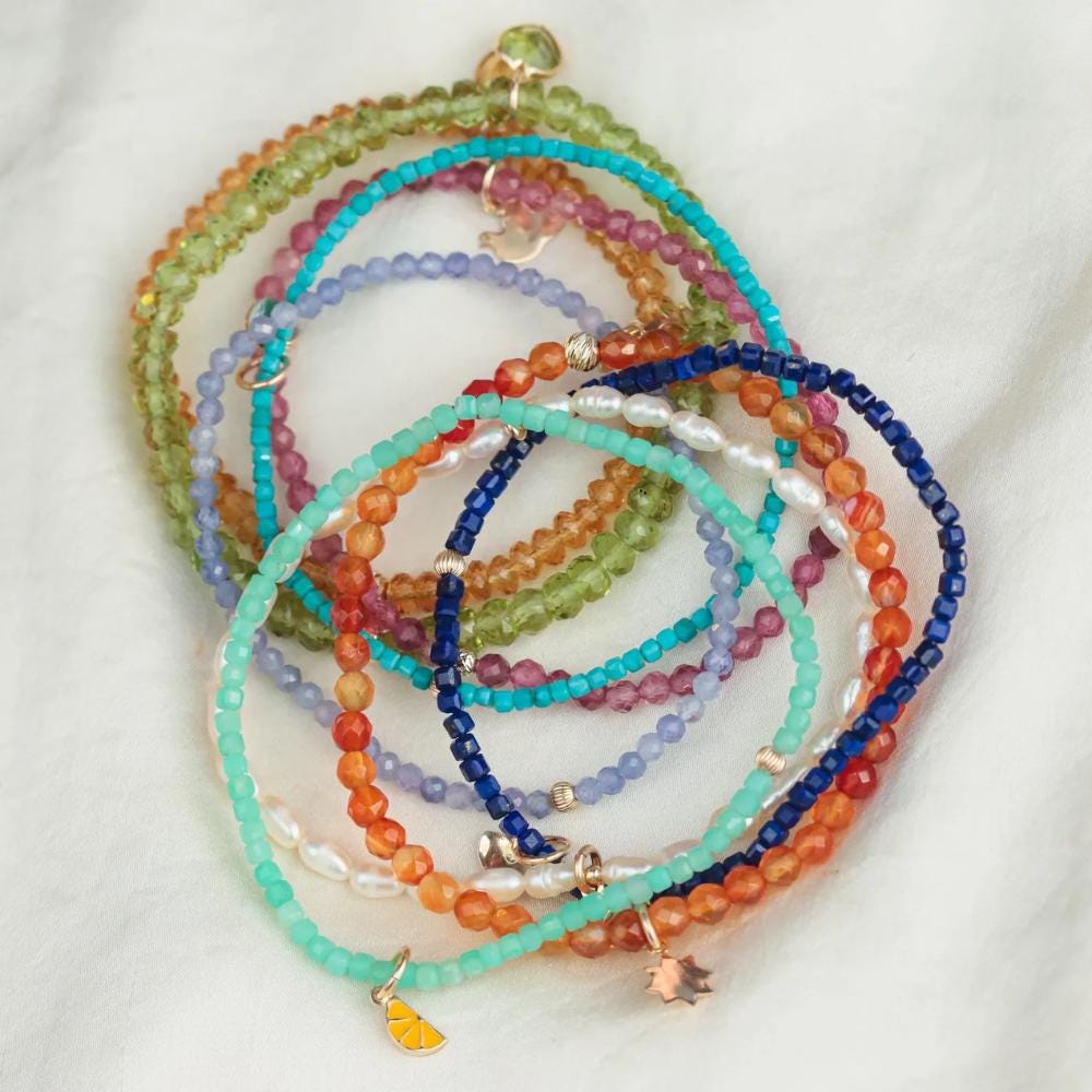 Multi spinel cube Bracelet