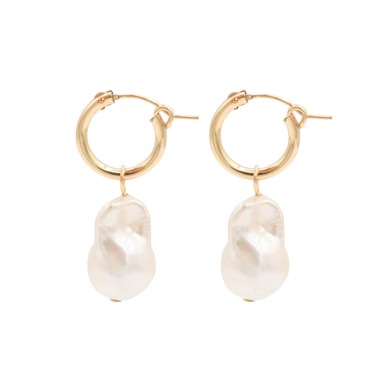 Freshwater pearl gold filled hoops, [EEPM3009] genuine pearl hoop earrings, Freshwater Pearl Earrings, gold hoops with pearls, gold filled