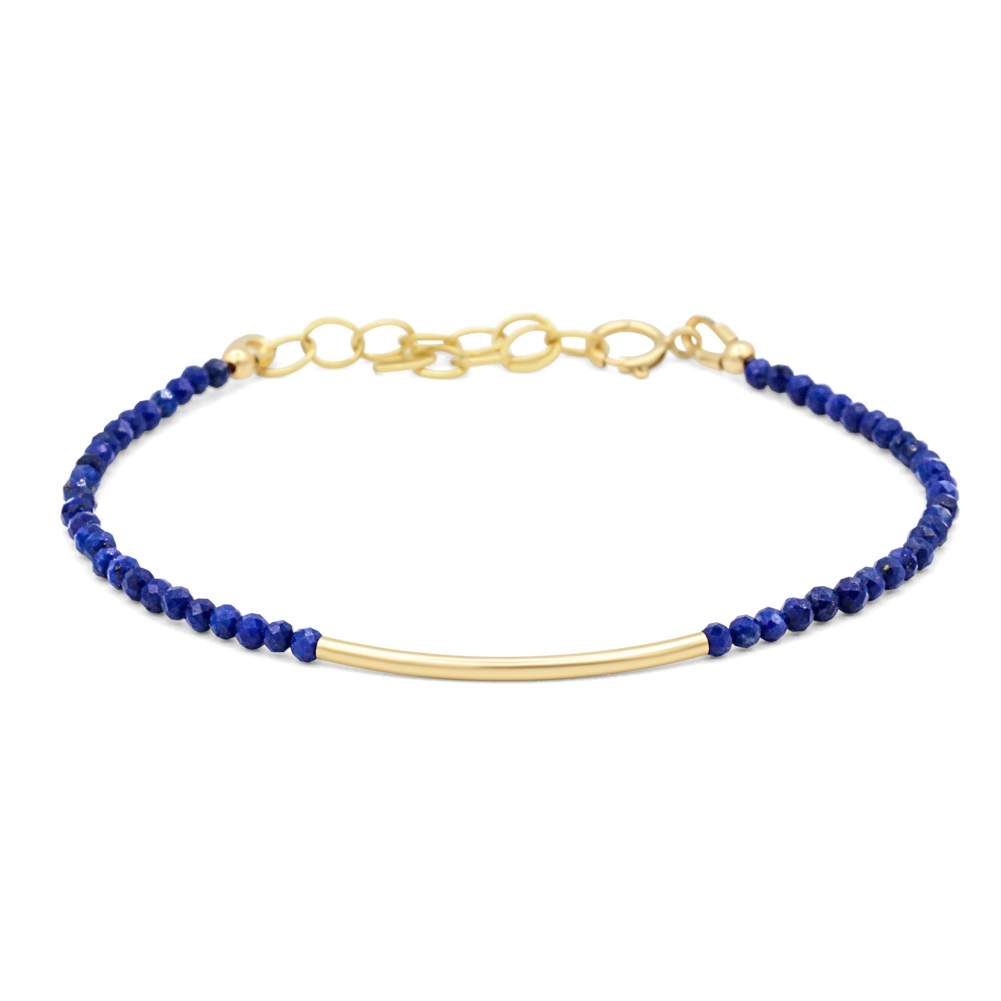 Lapis Lazuli Bracelet, Blue Gemstone Bracelet, Gold Filled Bracelet, Sterling Silver Bracelet, Adjustable Bracelet, Gift for Her