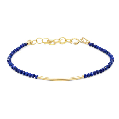 Lapis Lazuli Bracelet, Blue Gemstone Bracelet, Gold Filled Bracelet, Sterling Silver Bracelet, Adjustable Bracelet, Gift for Her
