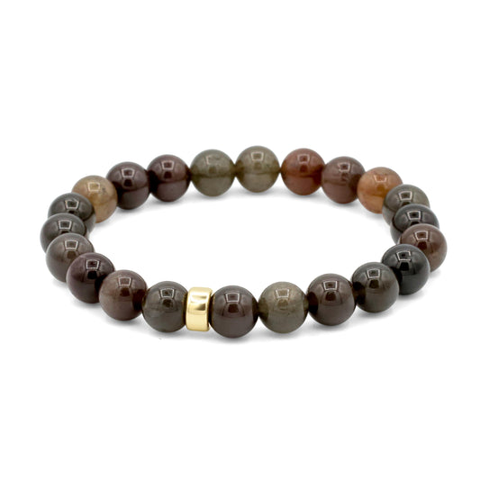 14K GOLD scapolite beaded bracelet | scapolite jewelry | Beaded scapolite bracelet | Prehnite scapolite Gemstone | brown scapolite