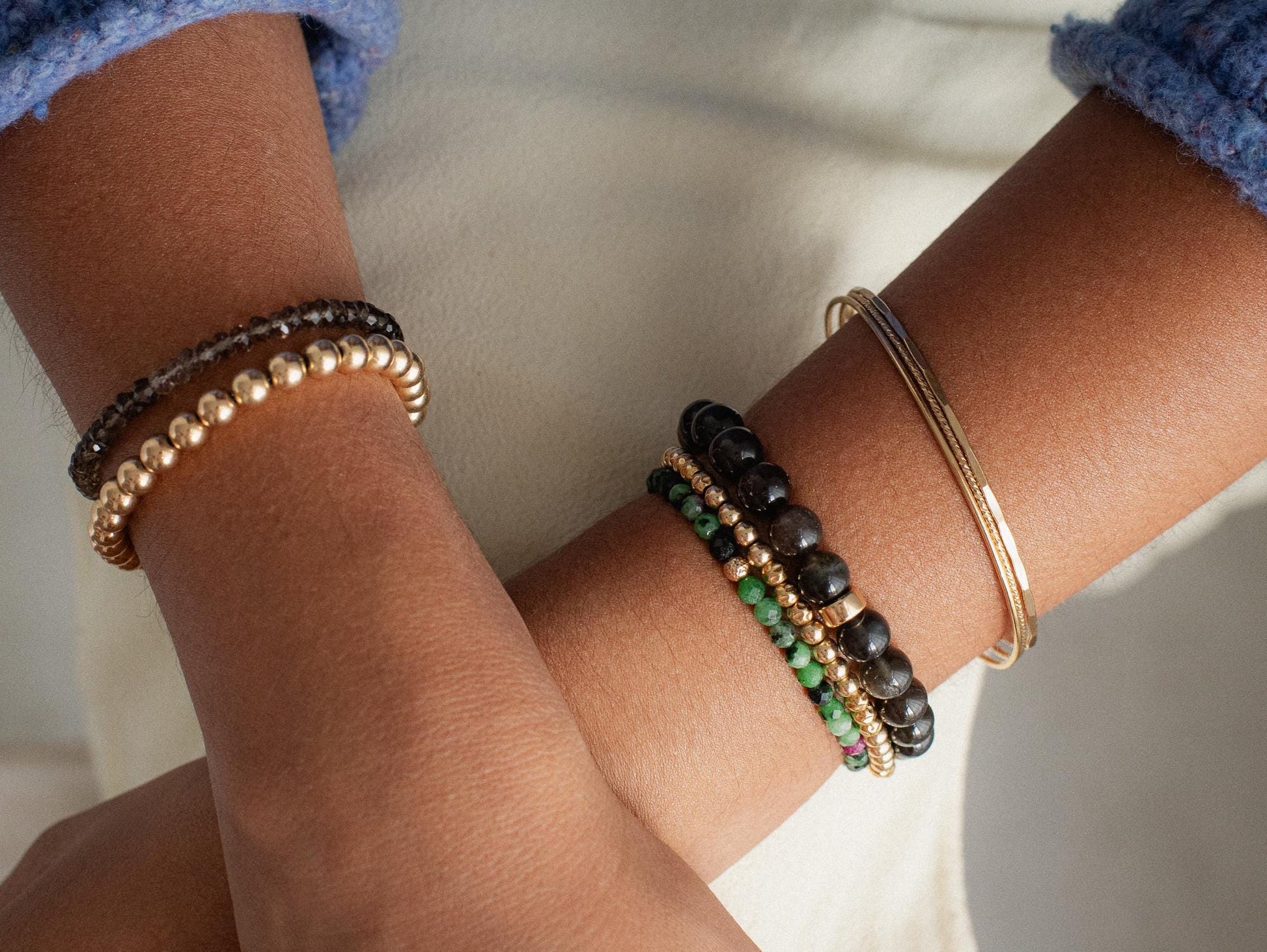 14K GOLD scapolite beaded bracelet | scapolite jewelry | Beaded scapolite bracelet | Prehnite scapolite Gemstone | brown scapolite