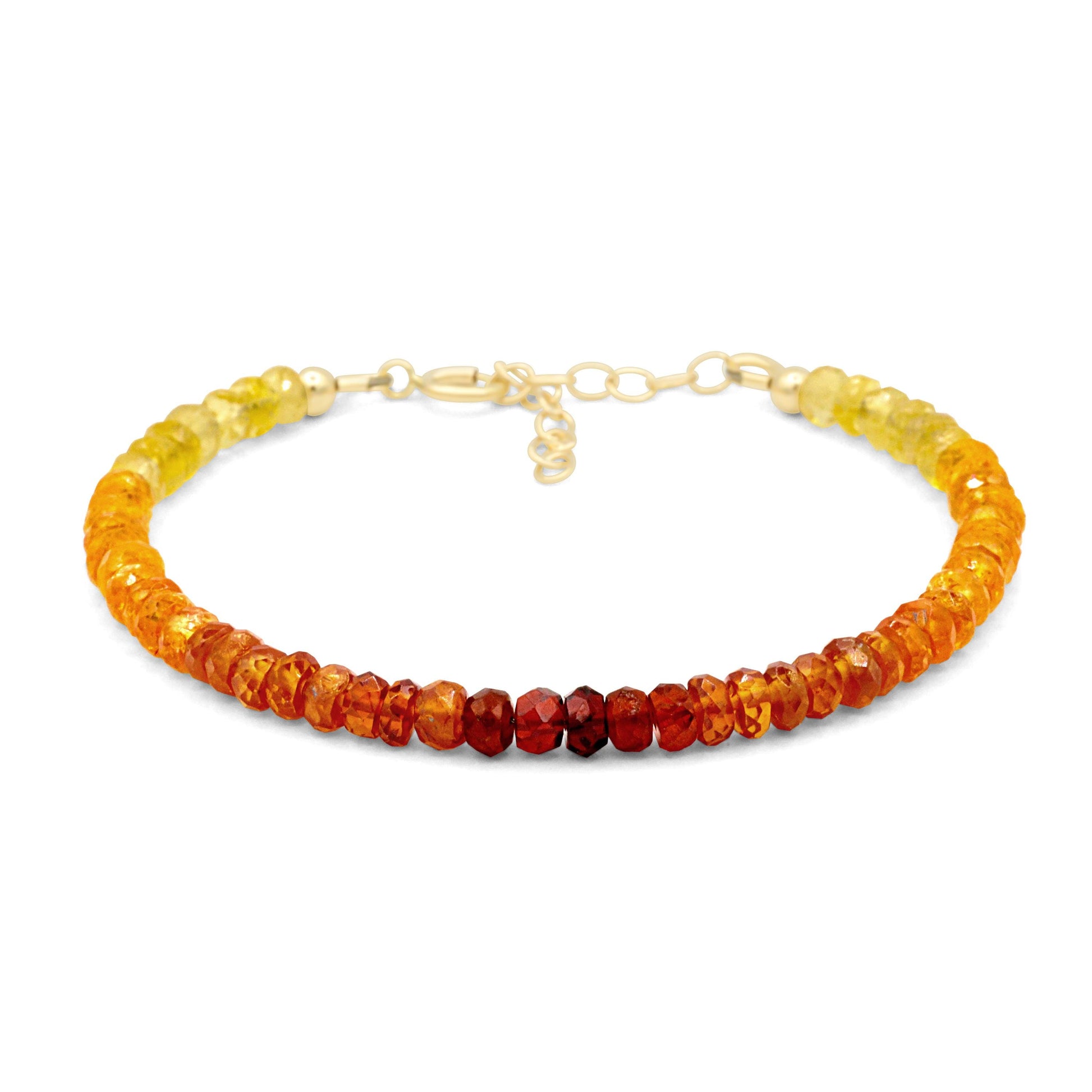 100% genuine multi stones bracelet | [EBFP1552] AAAA+ gemstone | Hessonite, Spessartite, Citrine | NATURAL stones, undyed