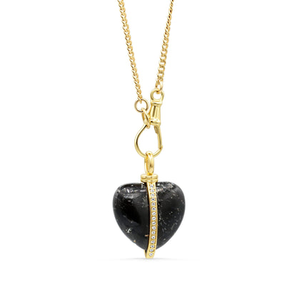 Black Tourmaline pendant, Black Tourmaline white topaz, [EPBP2033] [EPMP1978] Genuine Black Tourmaline Jewelry, gold Black tourmaline