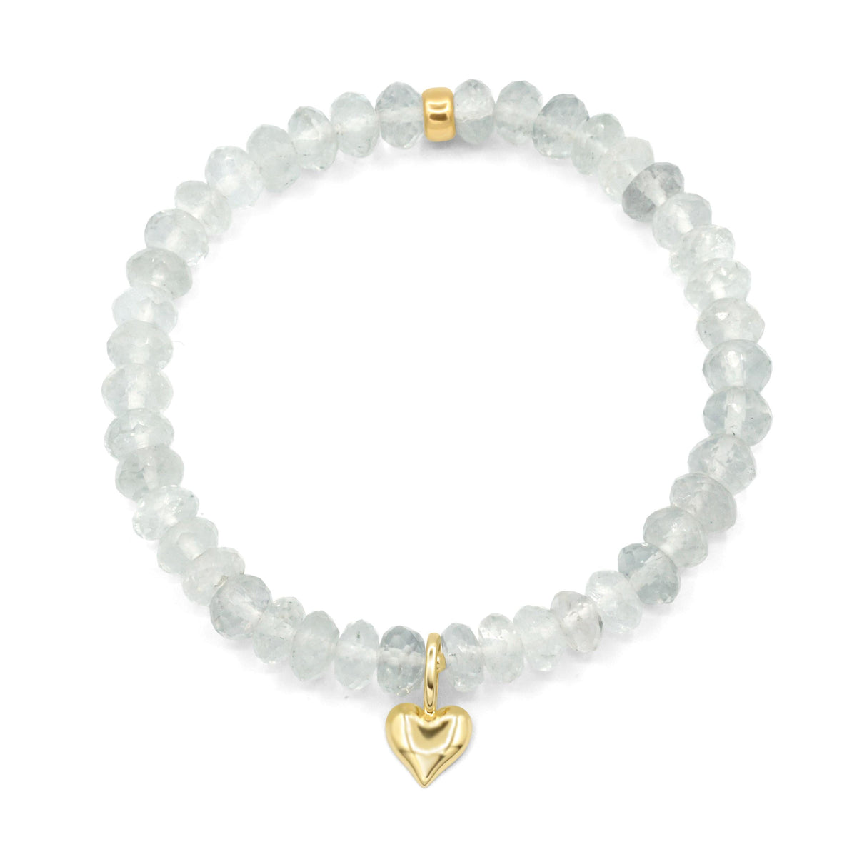 Aqua green amethyst heart-shaped bracelet from Earthly Abundance's Aurelia collection featuring a delicate silver chain.
