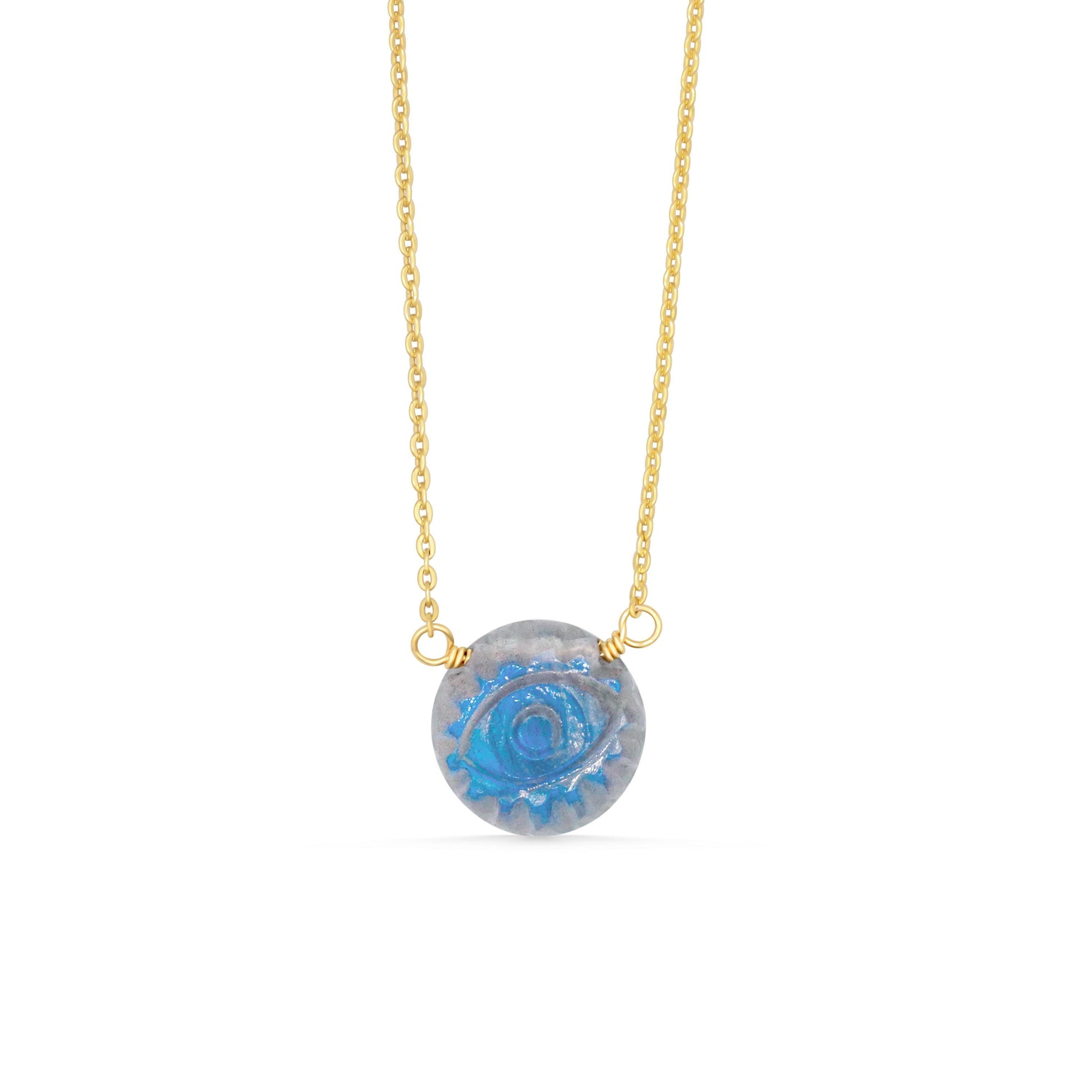 Evil Eye Moonstone Pendant Necklace