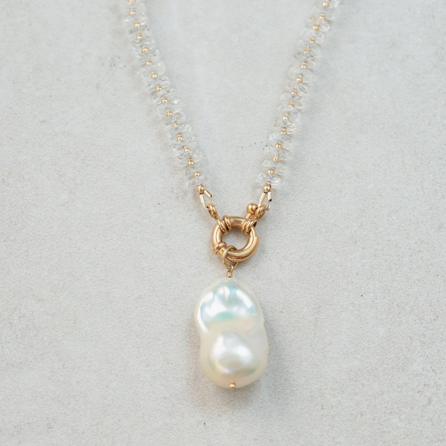 Baroque pearl + quartz necklace | clear quartz Necklace, clear quartz necklace, clear quartz necklace quartz necklace | clear quartz