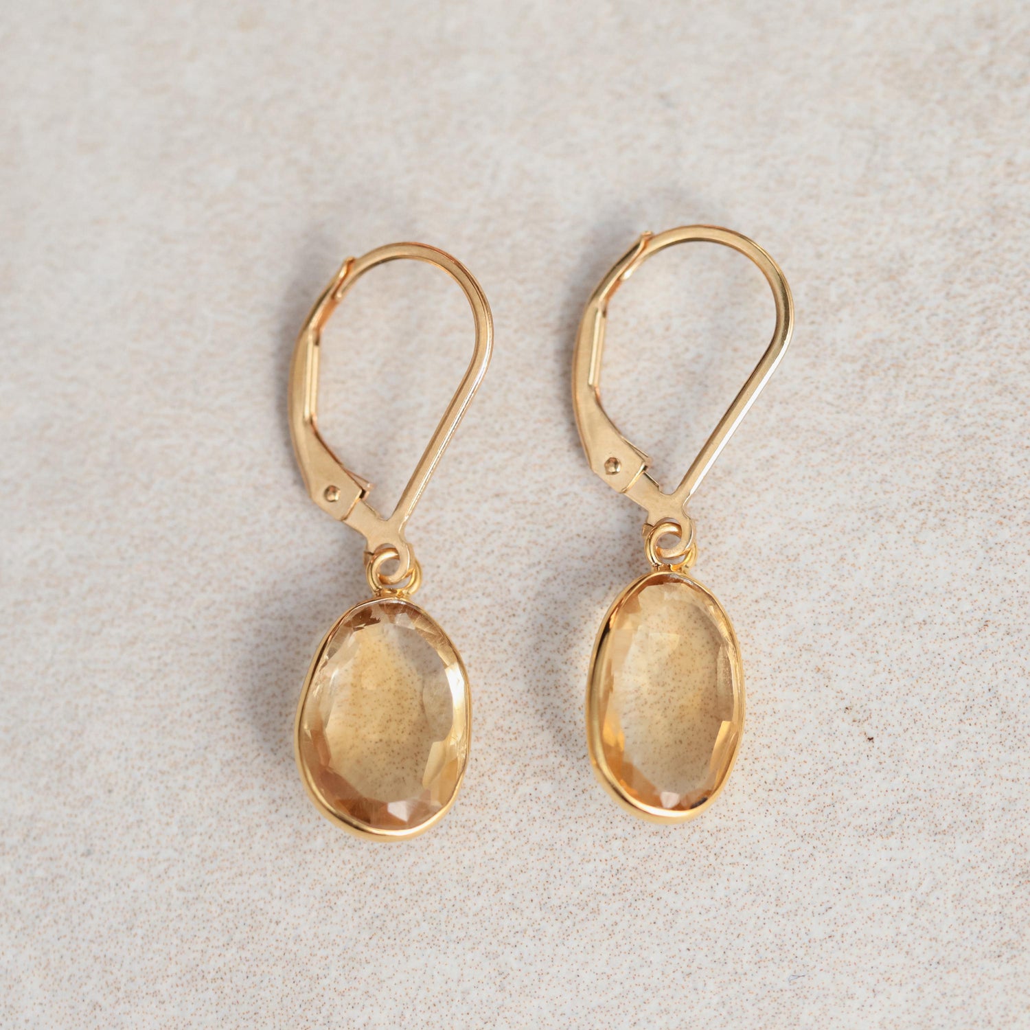 14K GOLD citrine earrings, genuine citrine hoop earrings, citrine 14K gold Earrings, gold earrings with citrine, 14K gold *G