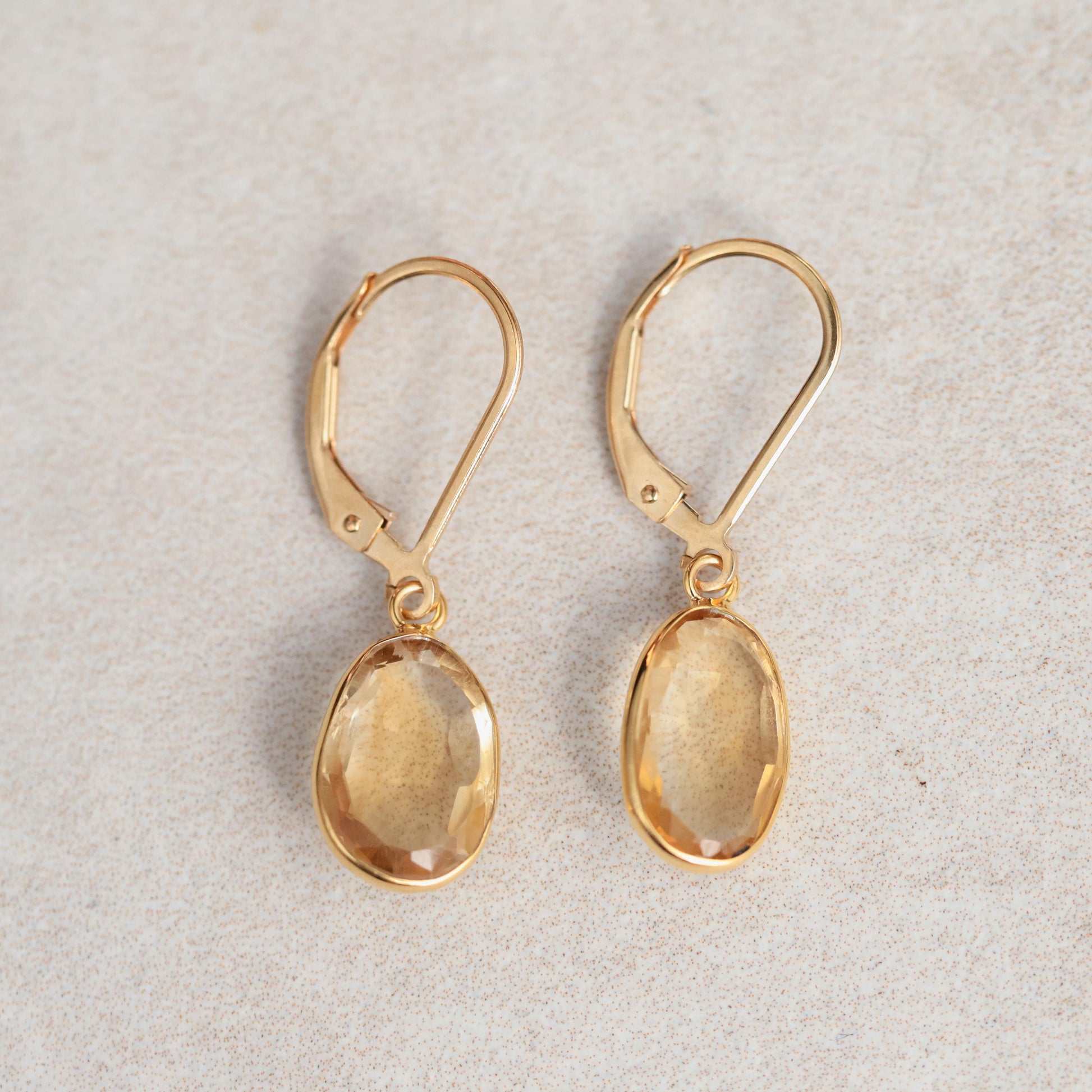 14K GOLD citrine earrings, genuine citrine hoop earrings, citrine 14K gold Earrings, gold earrings with citrine, 14K gold *G