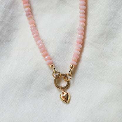 Rare Baby Pink Opal Necklace