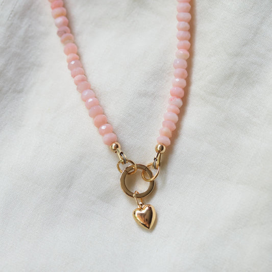 Rare Baby Pink Opal Necklace