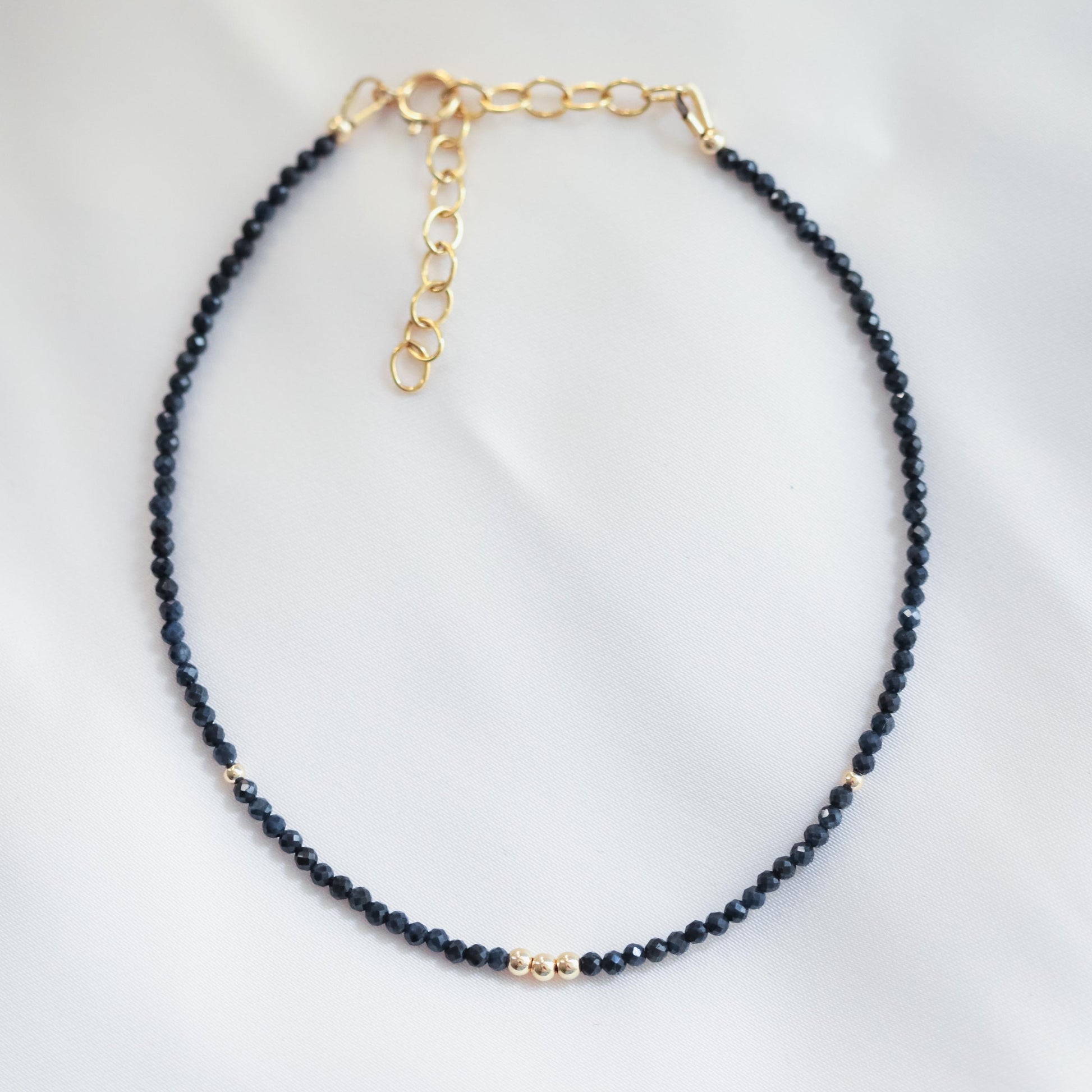 Blue Sapphire Anklet – Dainty Sapphire Anklet in Sterling Silver, Gold Filled or Solid Gold • Minimalist Gemstone Anklet • September