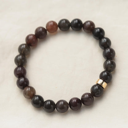 Scapolite beaded bracelet - 14K