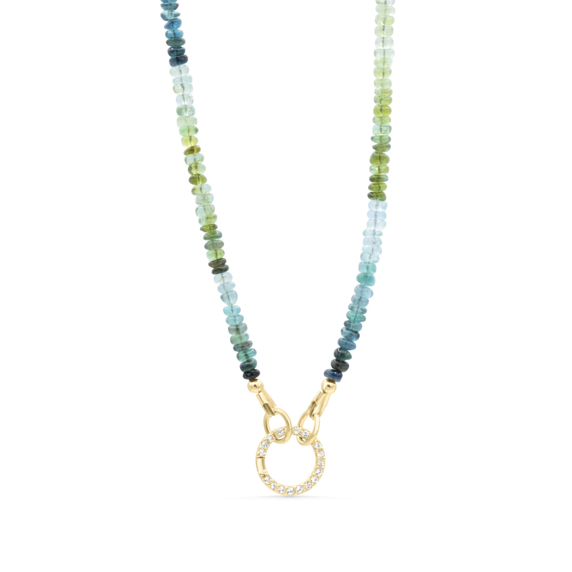 Blue & Green Tourmaline 3mm | Blue tourmaline necklace | Blue tourmaline [ENTP1102] | Smooth tourmaline 3mm stones