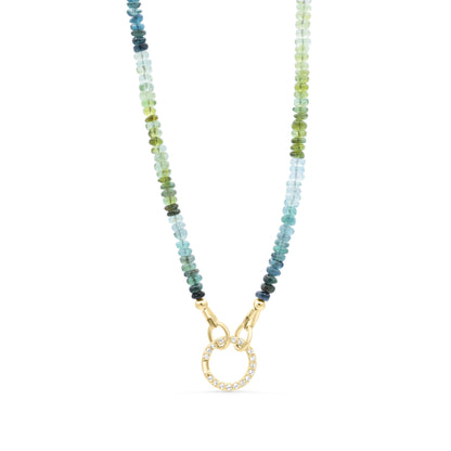 Blue & Green Tourmaline 3mm | Blue tourmaline necklace | Blue tourmaline [ENTP1102] | Smooth tourmaline 3mm stones