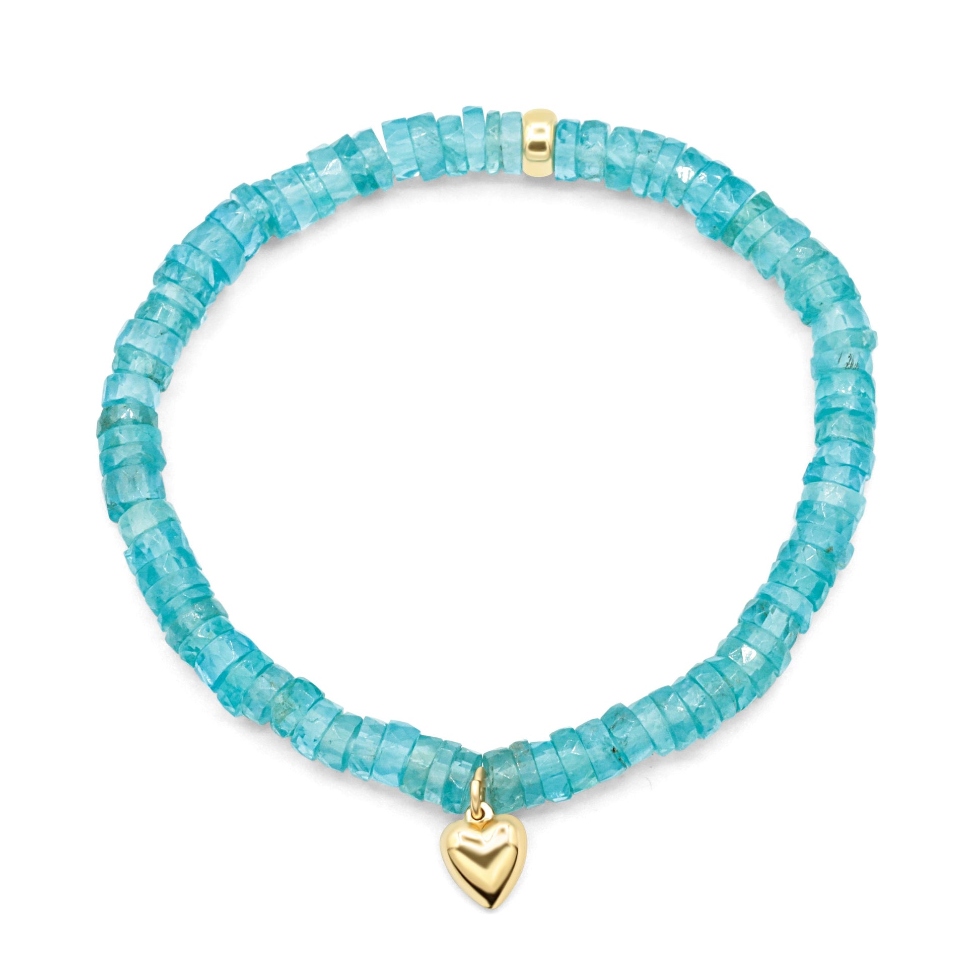 Apatite Bracelet | Genuine Blue Apatite Bracelet | [EBAP1420] Apatite Beaded Bracelet | Apatite Bracelet | Blue gemstone bracelet