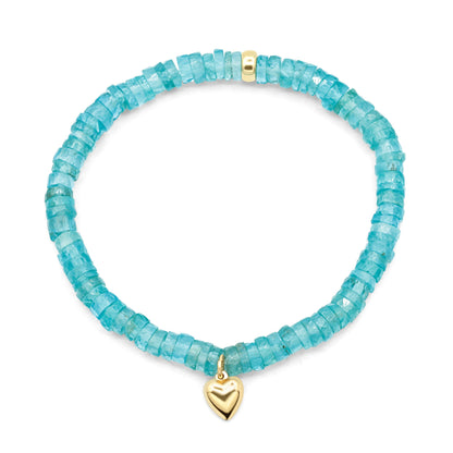 Apatite Bracelet | Genuine Blue Apatite Bracelet | [EBAP1420] Apatite Beaded Bracelet | Apatite Bracelet | Blue gemstone bracelet