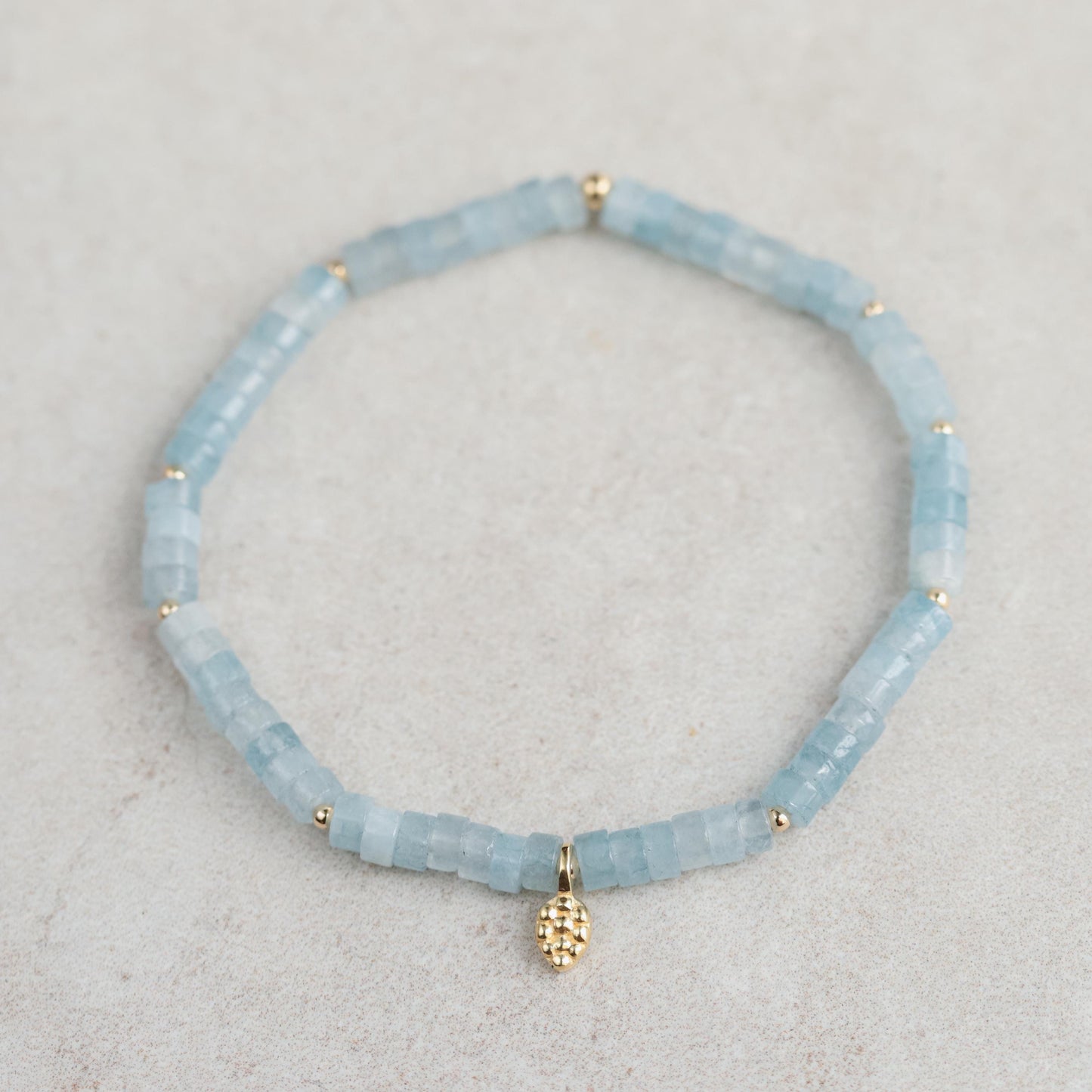 Aquamarine Heishi Bracelet 4mm