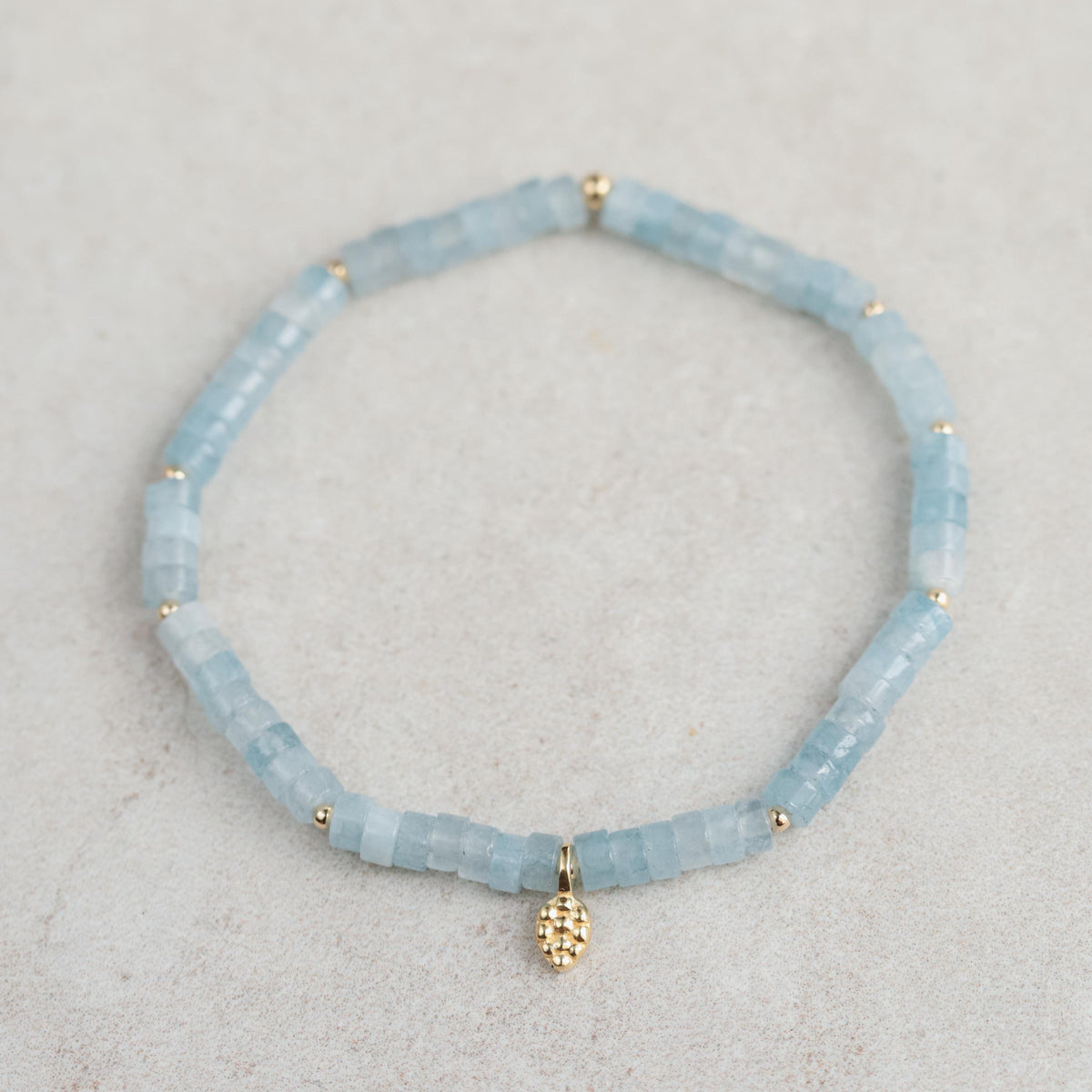Aquamarine Heishi Bracelet 4mm