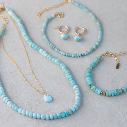 Larimar Pendant - 14K