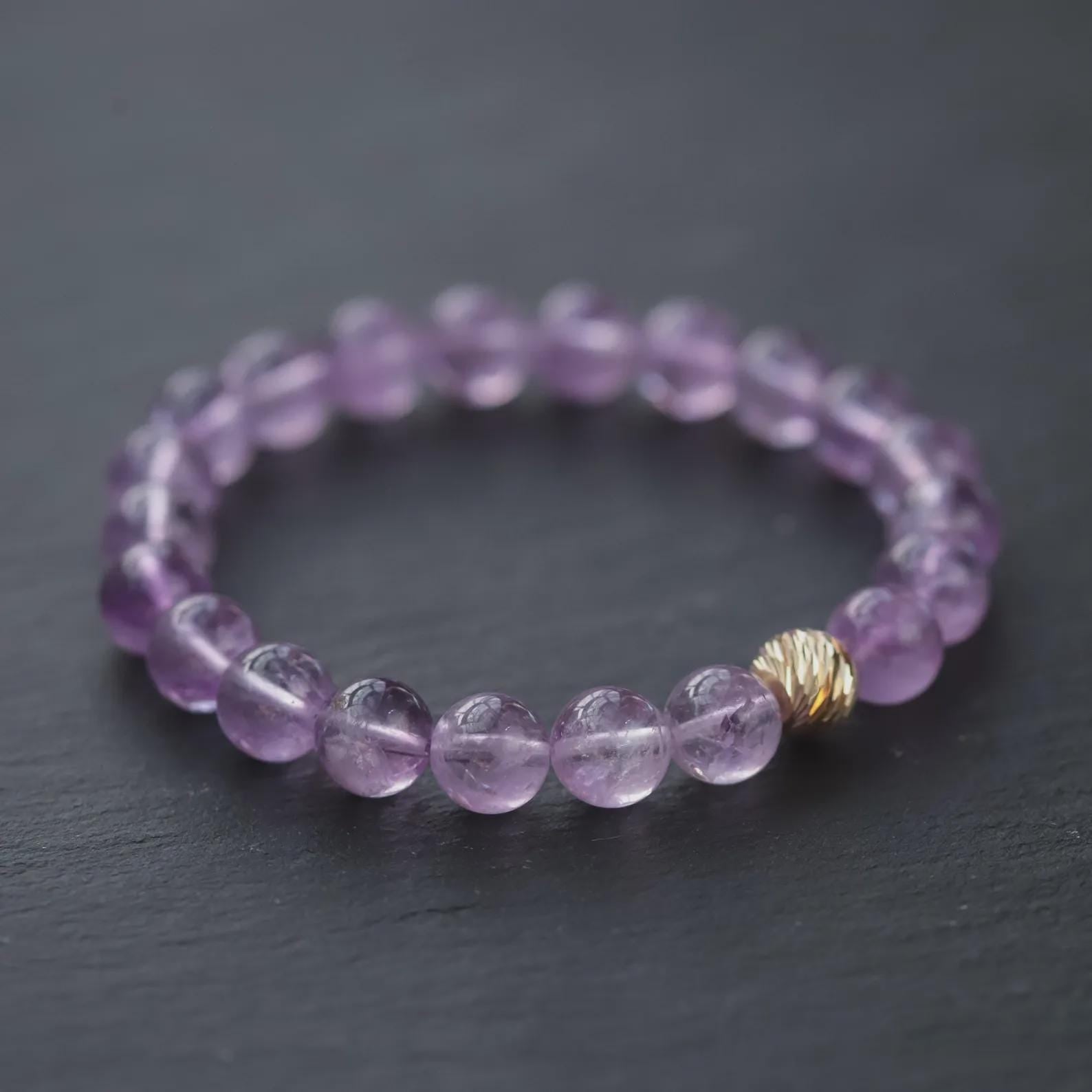 Lavender Amethyst, 8mm Amethyst bracelet, Purple amethyst beaded bracelet | gift for her, healing bracelet | February W