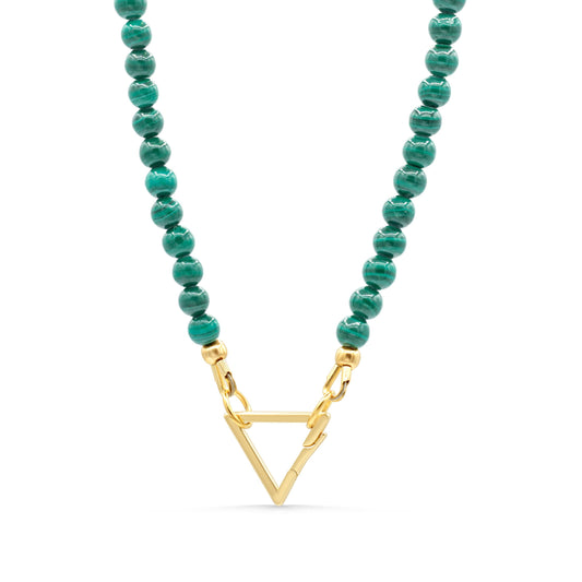 Apex Carabiner Necklace 14K GOLD Lapis lazuli carabiner, lapis carabiner gold lapis lazuli or malachite | beaded lapis necklace