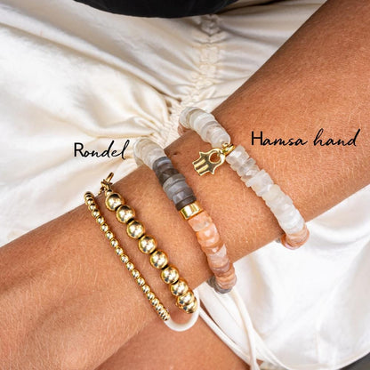 Mixed Moonstone Heishi Bracelet