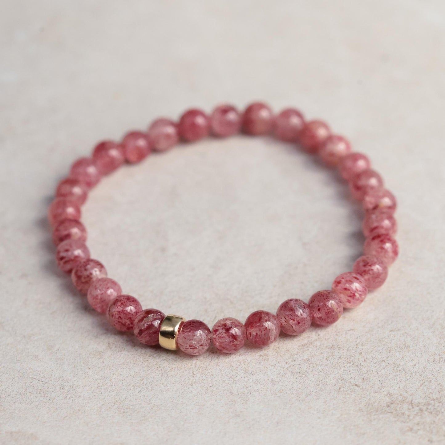 1 left! Strawberry Quartz | Strawberry quartz 6mm | rare quality AAA strawberry quartz bracelet | quartz strawberry 6mm #0278