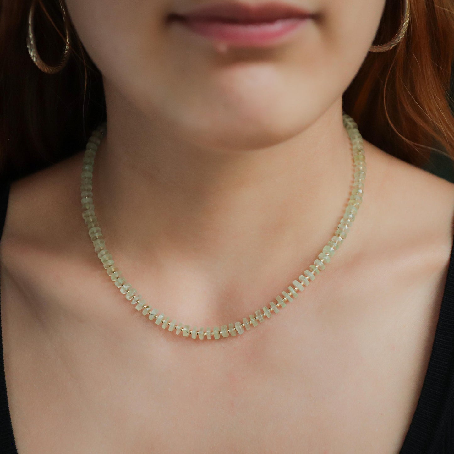 Heishi Gemstone Necklace - 14K gold filled